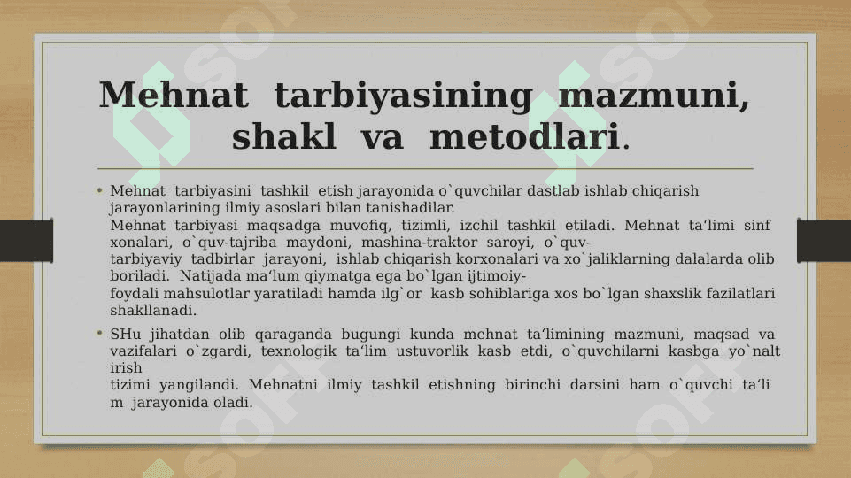 Mehnat ta'limining shakl va metodlari 2