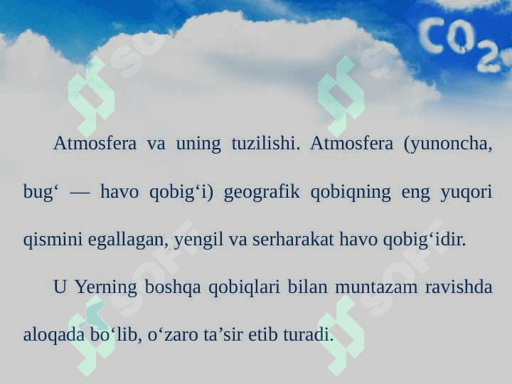 Atmosfera. Yerning iqlim mintaqalari 2
