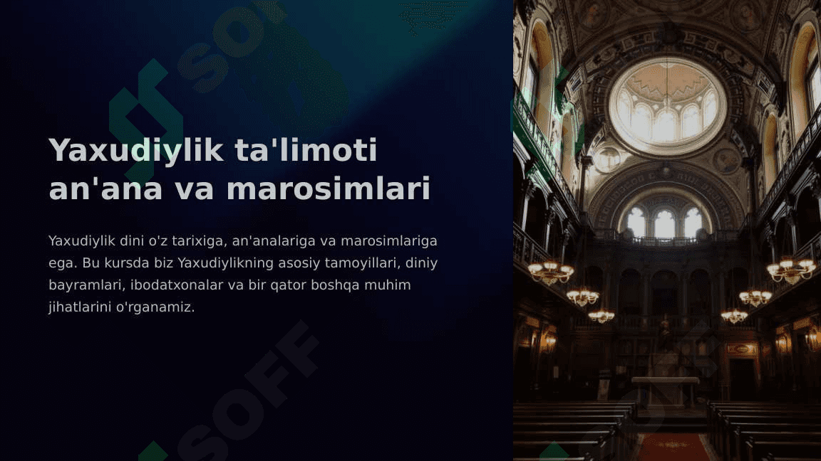 Yaxudiylik diniy ta'limoti an'ana va marosimlari 2