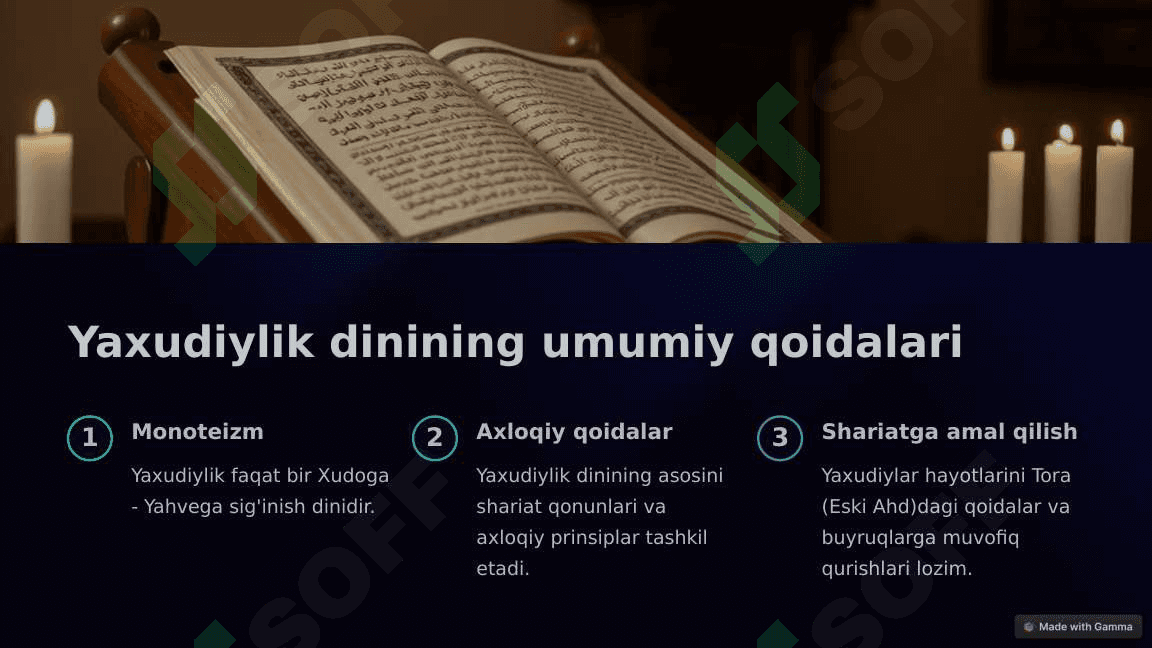 Yaxudiylik diniy ta'limoti an'ana va marosimlari 5