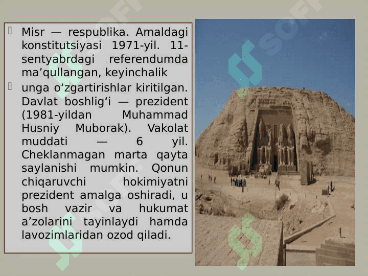 9-sinf geografiya Misr Arab Respublikasi 4