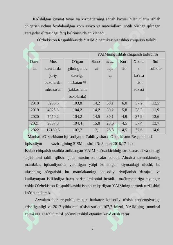 IQTISODIY KO’RSATKICHLARNI TASNIFLASH 6
