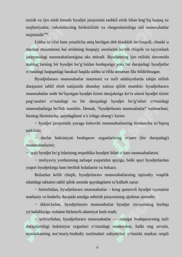 Byudjetlararo munosabatlari va uning  xususiyatlari 6