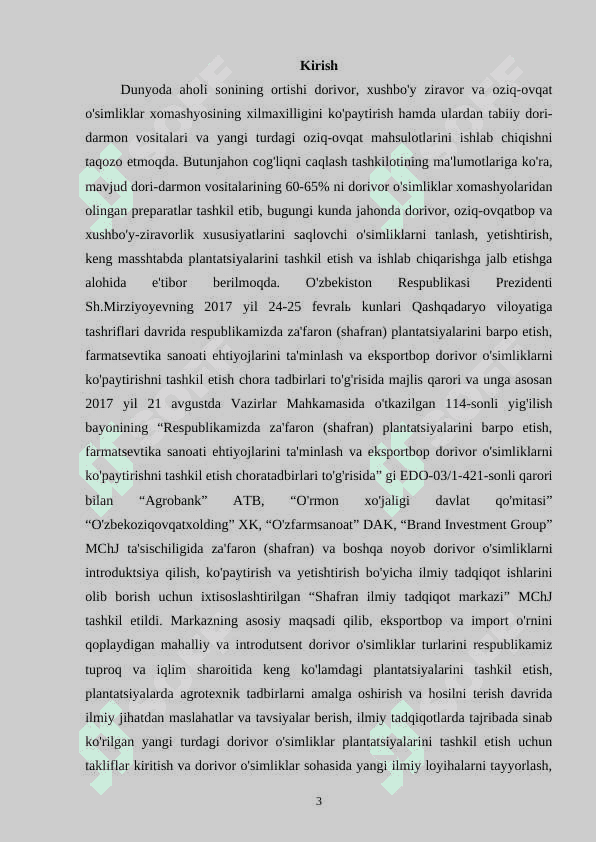 EKMA ZA’FARON (CROCUS SATIVUS) NING BIOEKALOGIYASI VA DORIVORLIK XUSUSIYATLARINI O’RGANISH 3