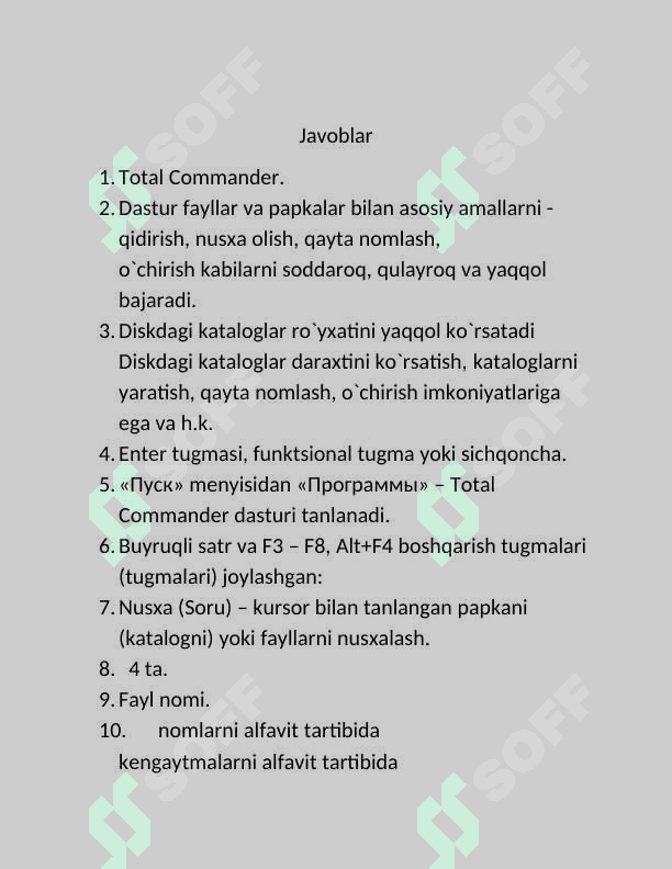Windows Total Commander dasturi va unda 2