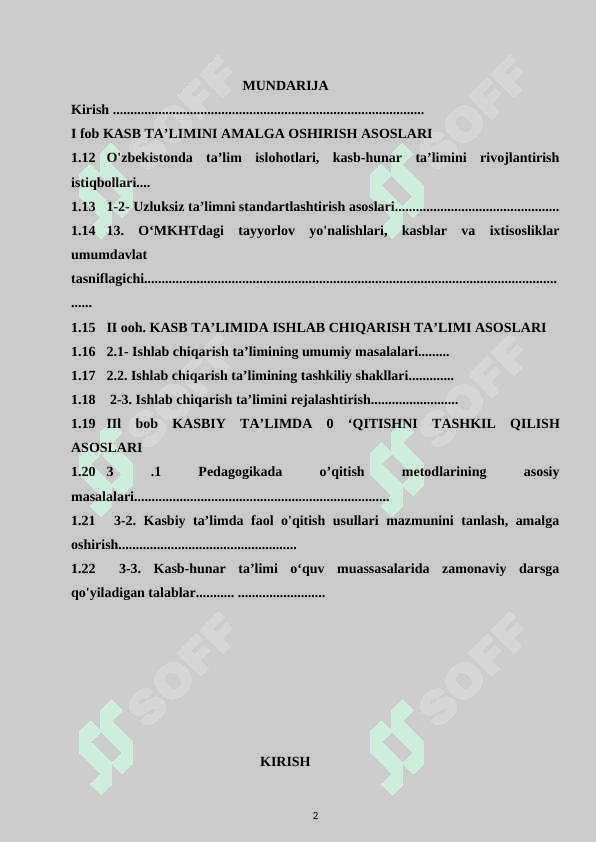 DARSDA KASBIY FAOLIYATNI TASHKIL QILISH 2