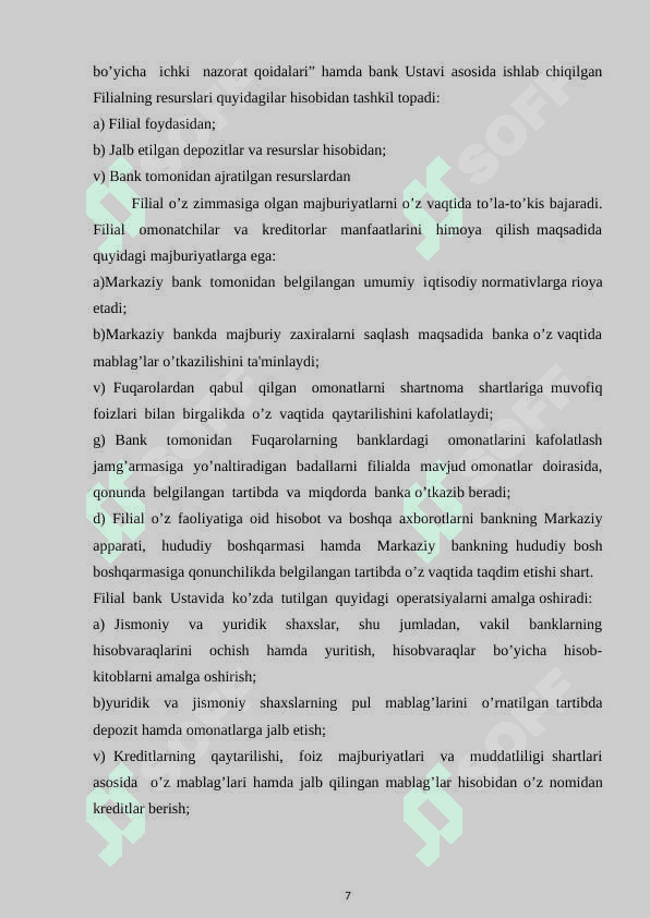 AT «XALQ BANKI» Surxondaryo viloyati filiali 7
