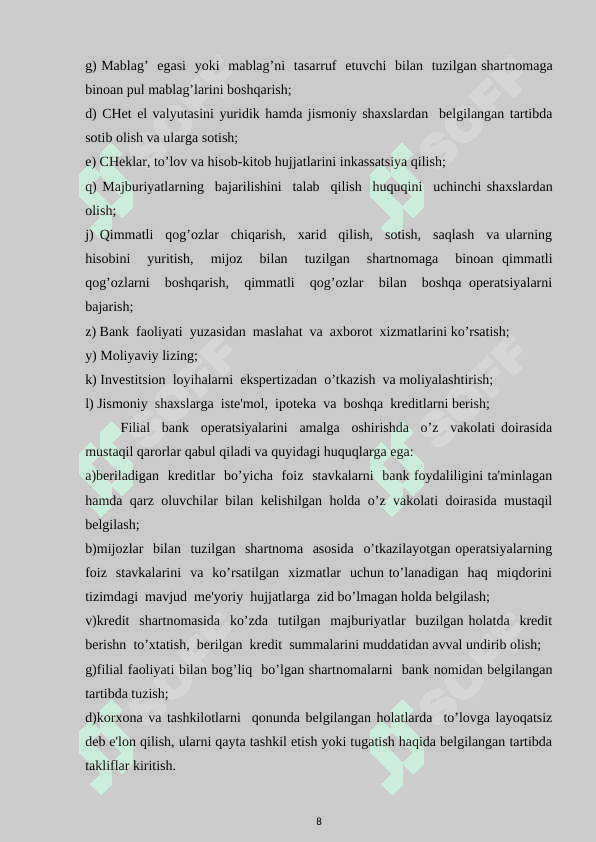 AT «XALQ BANKI» Surxondaryo viloyati filiali 8