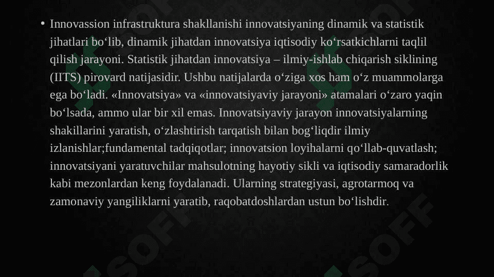 INNOVATSION INFRATUZILMA, TEXNOLOGIK PARKLAR VA TEXNOPOLISLAR 4