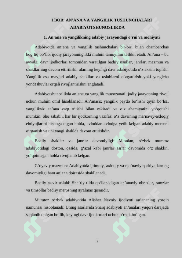 Nishotiyning "Qushlar munozarasi"asarida anʼana va yangilik 7