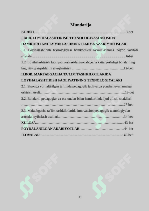 Loyihaviy faoliyat texnologiyasining pedagogikadagi o‘rni 2