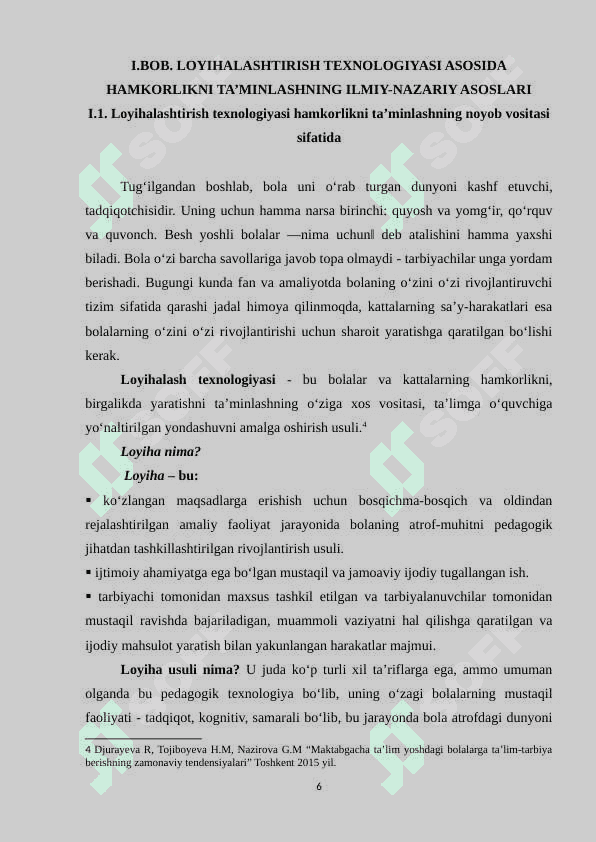 Loyihaviy faoliyat texnologiyasining pedagogikadagi o‘rni 6