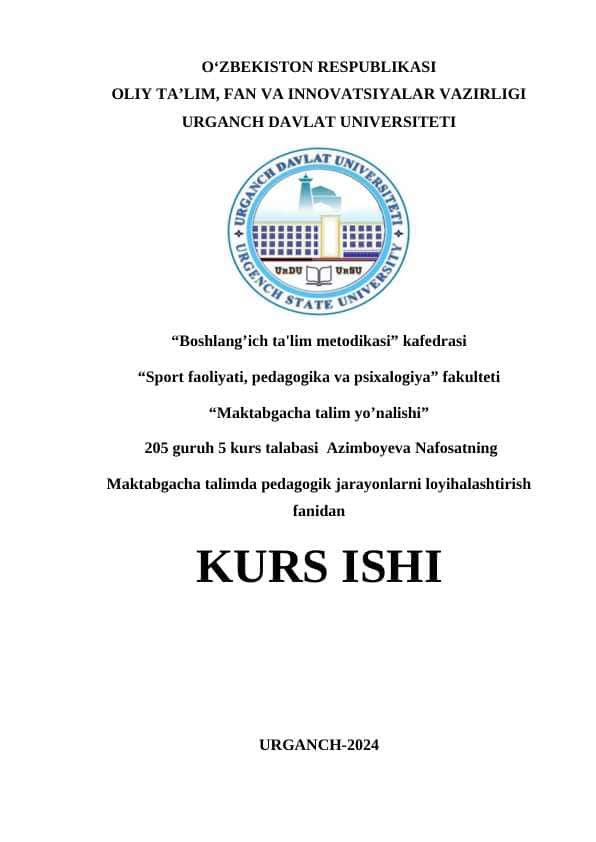 Maktabgacha yoshdagi bolalarda sensomotorika indikatorlarini shakllantirish.