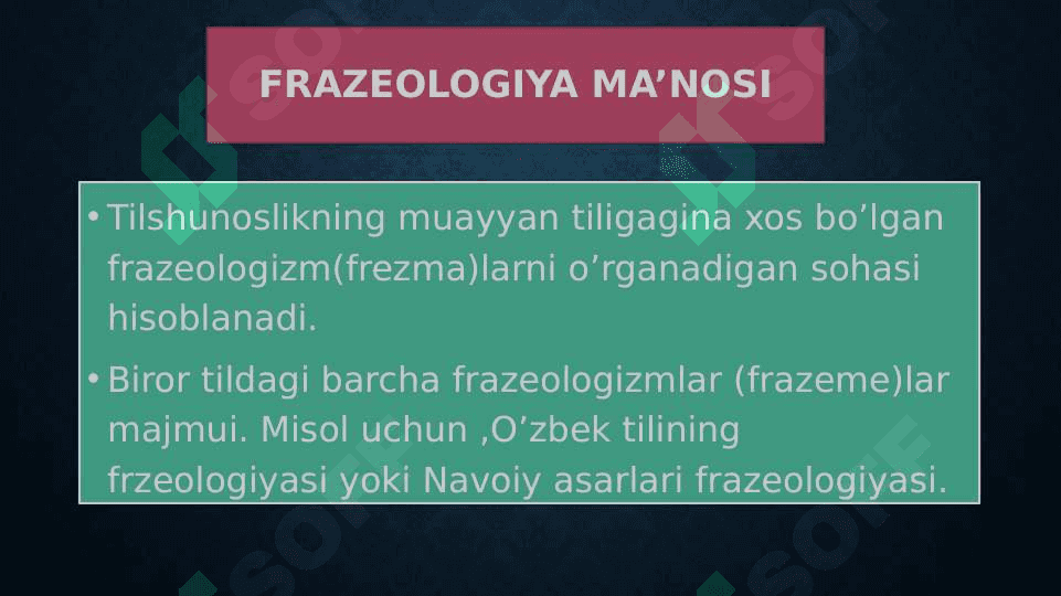Frazemalarning shakl va ma’no munosabatlariga ko’ra turlari 3