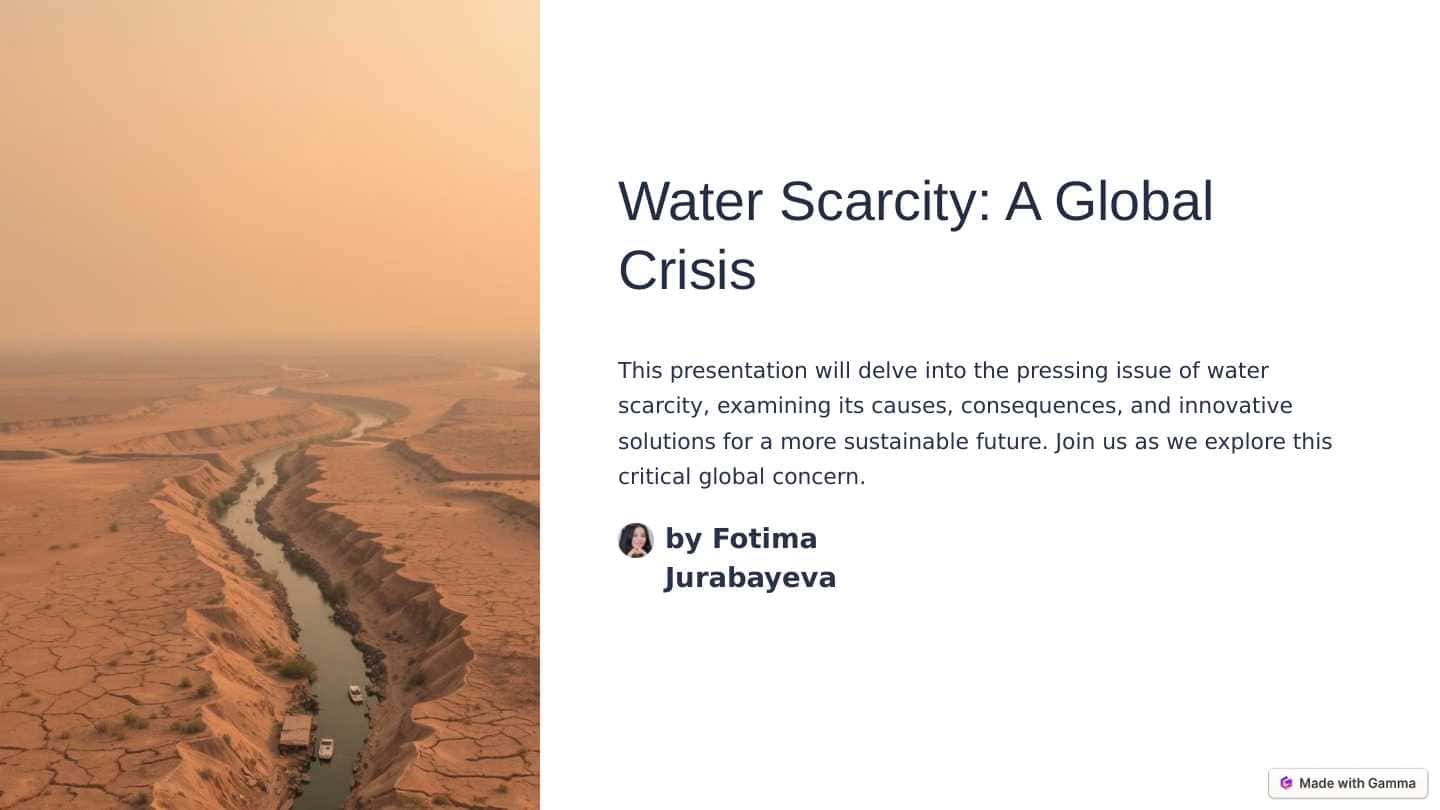 Water scarcity in the world 🌎