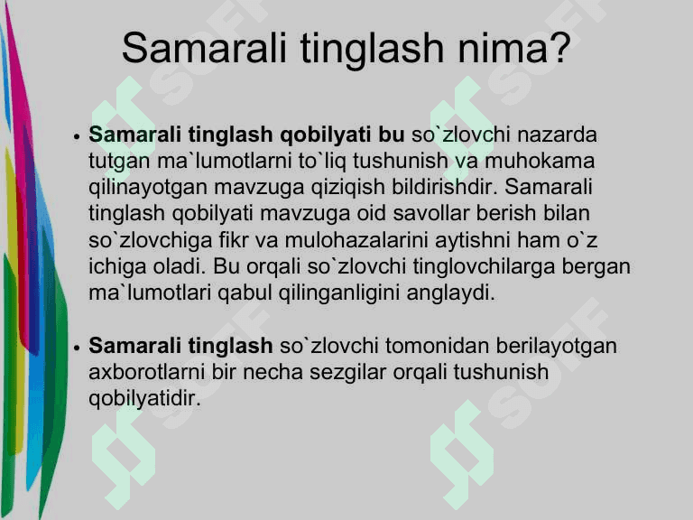 Samarali tinglash ko'nikmalari 4