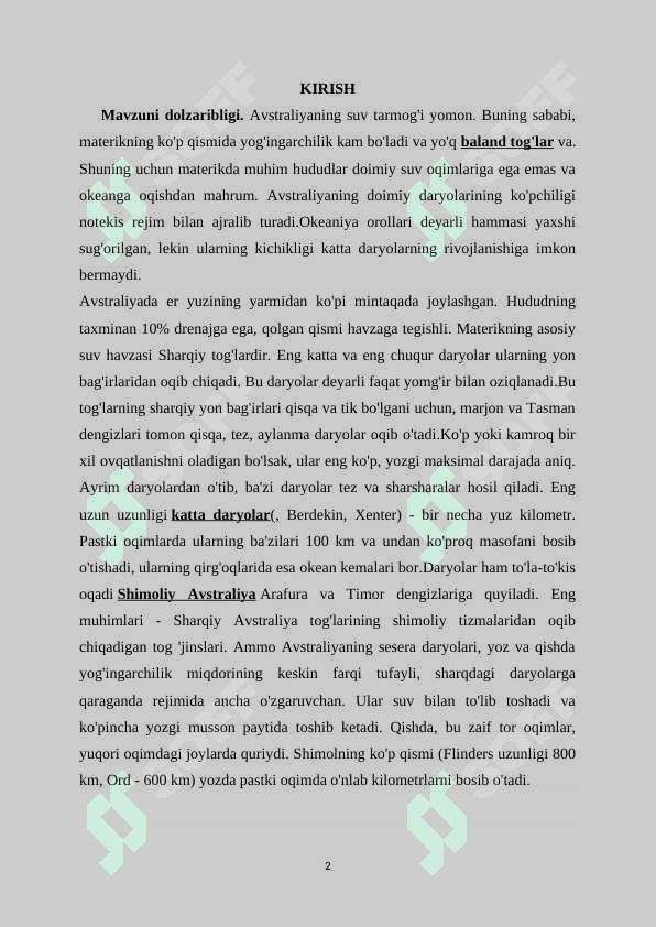 AVSTRALIYA HAQIDA TUSHUNCHA 2