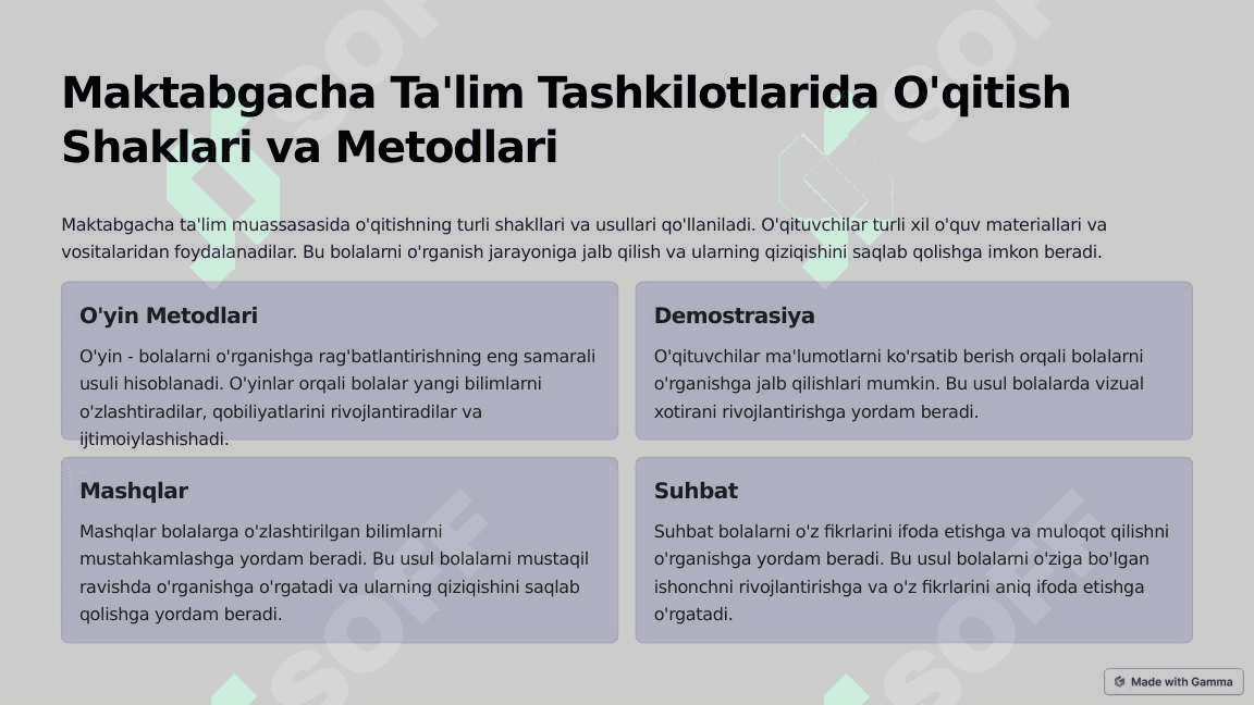 Maktabgacha bolgan bolalarni o'qitish metodikasi 4