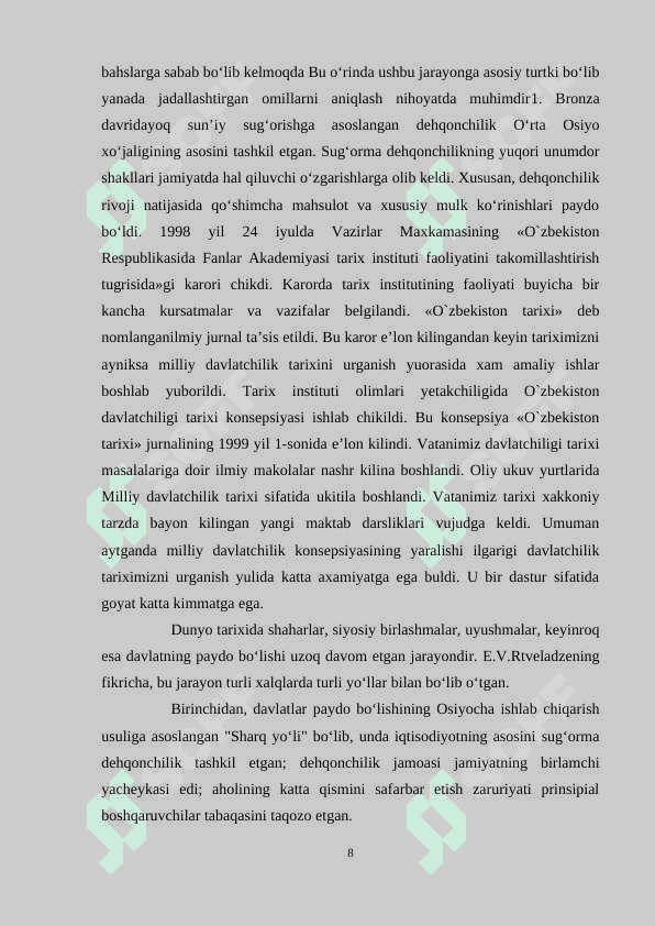 O‘rta Osiyoda milliy hududiy chegaralanishning o‘tkazilishi 8
