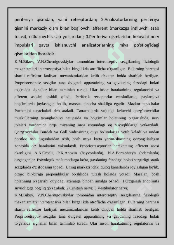 Sezgi turlari va uning qonuniyatlari. 3