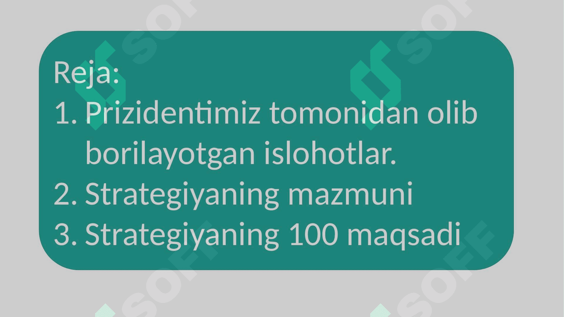 2022 — 2026-YILLARGA MO‘LJALLANGAN YANGI O‘ZBEKISTONNING TARAQQIYOT STRATEGIYASI 2