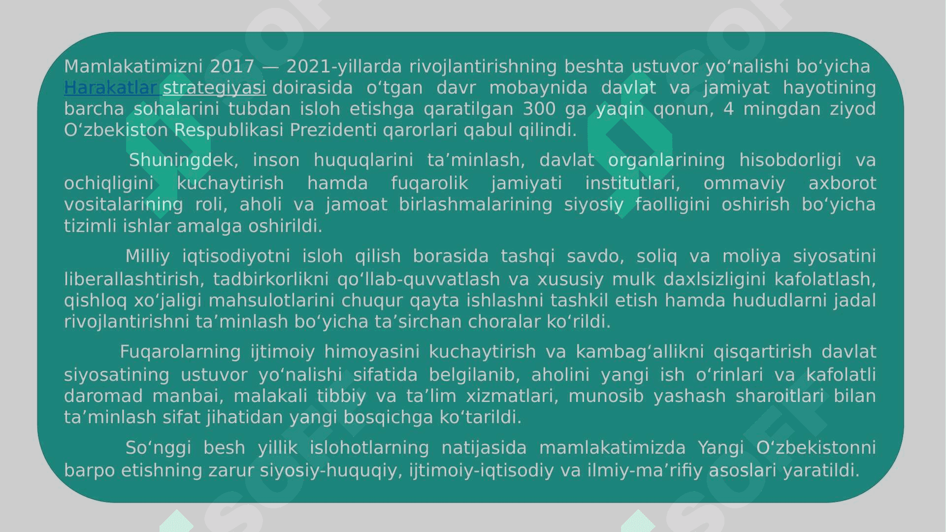 2022 — 2026-YILLARGA MO‘LJALLANGAN YANGI O‘ZBEKISTONNING TARAQQIYOT STRATEGIYASI 3