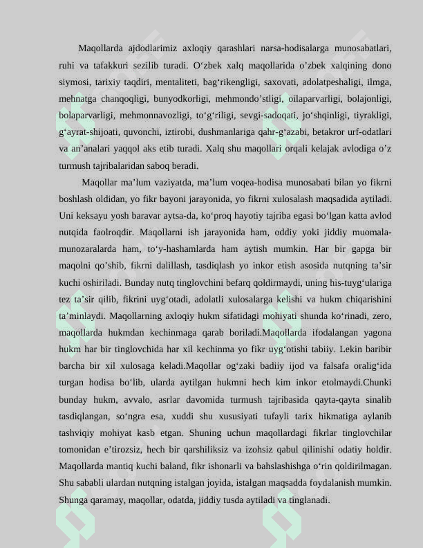 Axloqiy tarbiyada xalq maqollaridan foydalanish 8