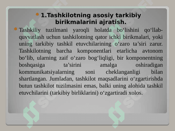 Tashkiliy tuzilmalar tahlili 2