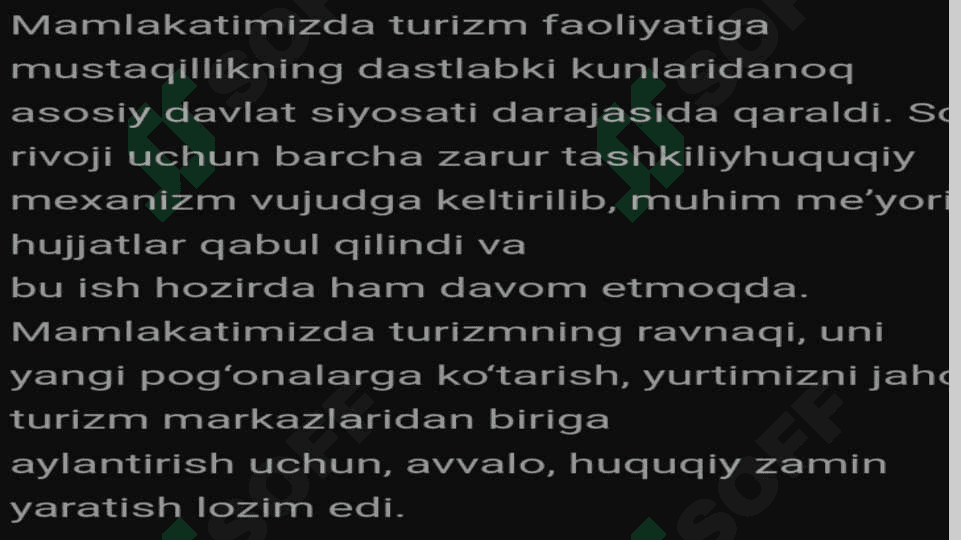 Mamlakatimizda turizm salohiyati Haqida 2
