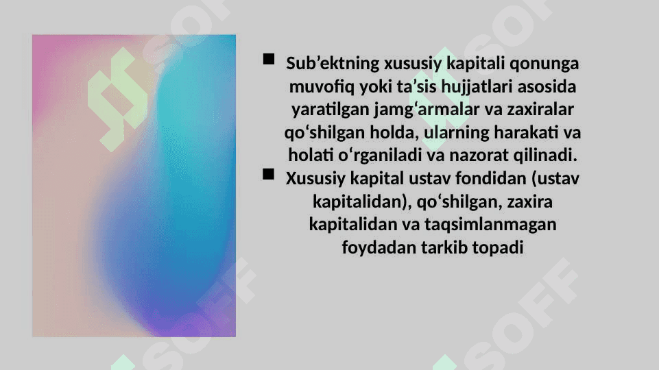 KAPITAL, MAQSADLI TUSHUMLAR VA REZERVLARNING HISOBI 4