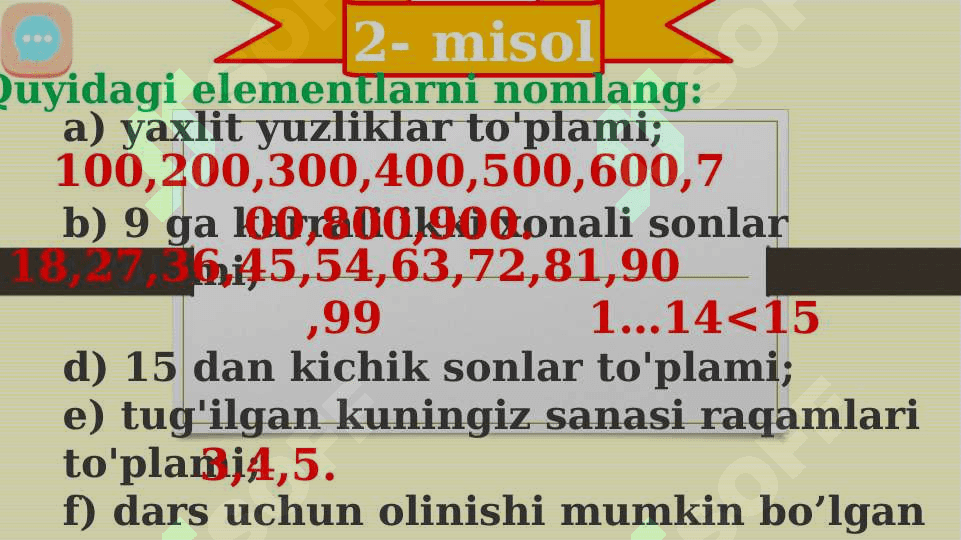 4-sinf matematika.To'plamlar va ma'lumotlar 4