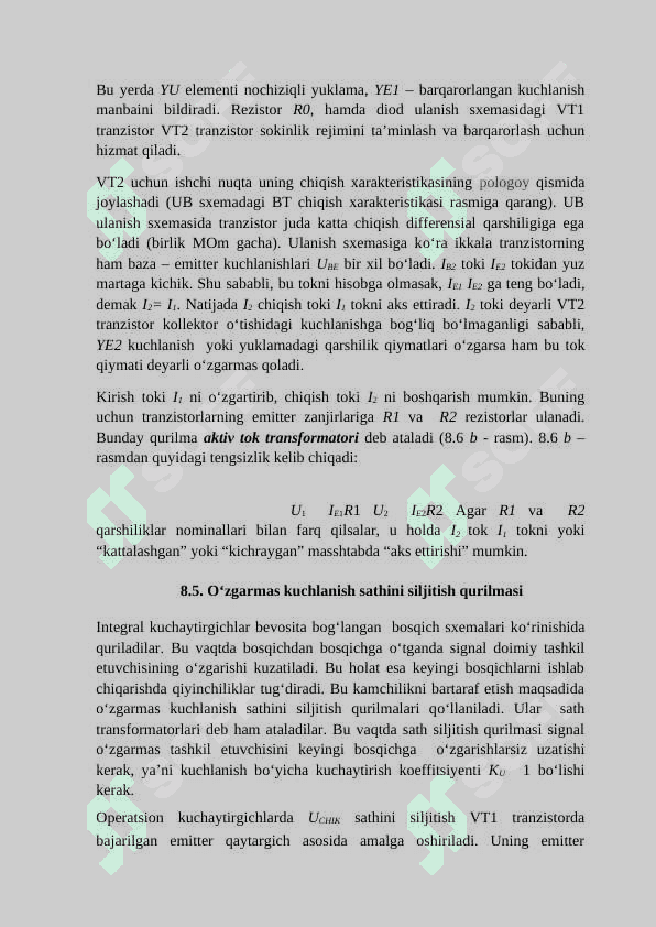 Analog IMSlar. Barqaror tok generatori (BTG) sxemasi Darlington juftligi. Uilson tok kо‘zgulari sxemasi 4