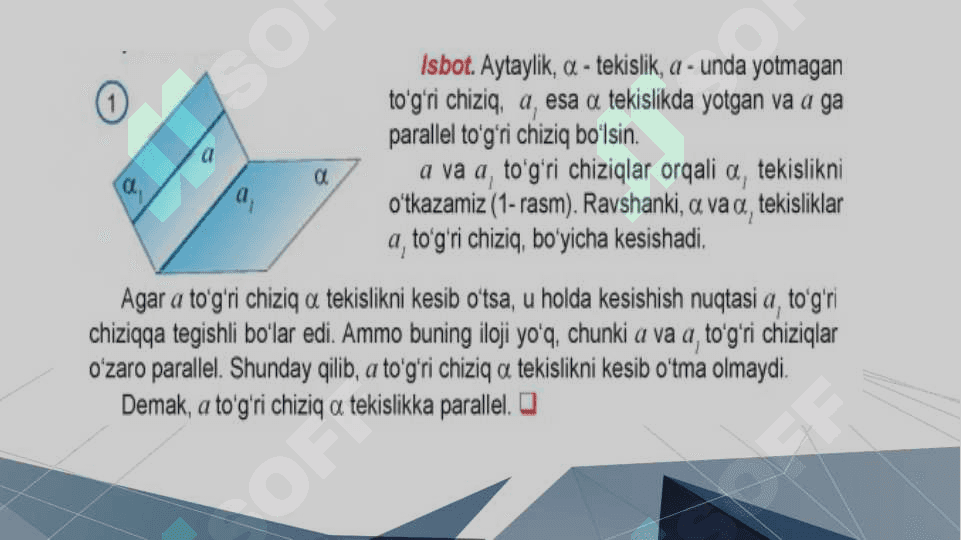 Fazoda to‘g‘ri chiziq va tekisliklarning 4
