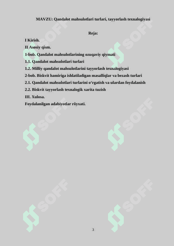Qandalot mahsulotlari turlari, tayyorlash texnalogiyasi 3