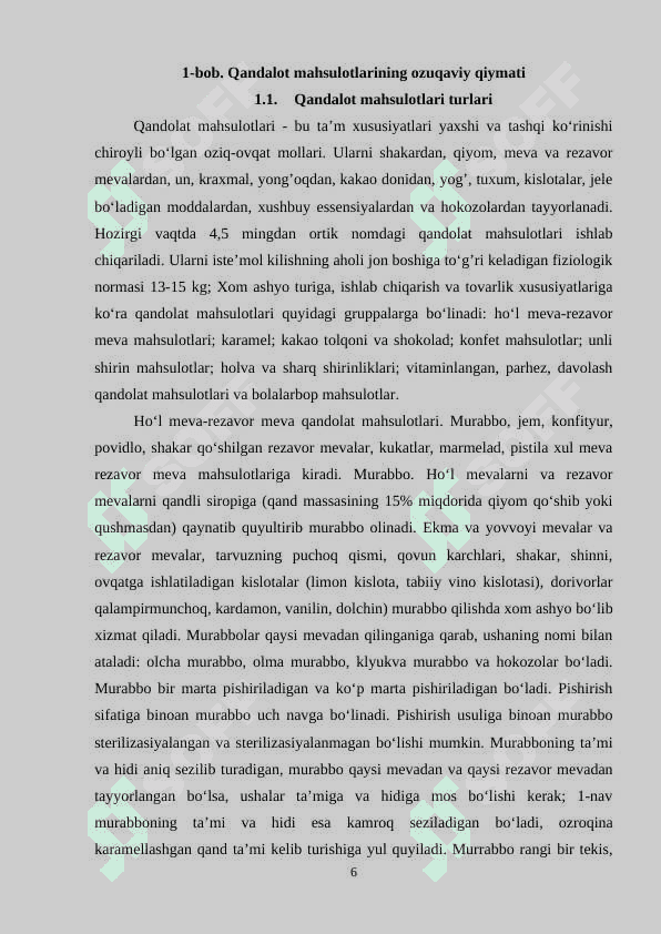 Qandalot mahsulotlari turlari, tayyorlash texnalogiyasi 6