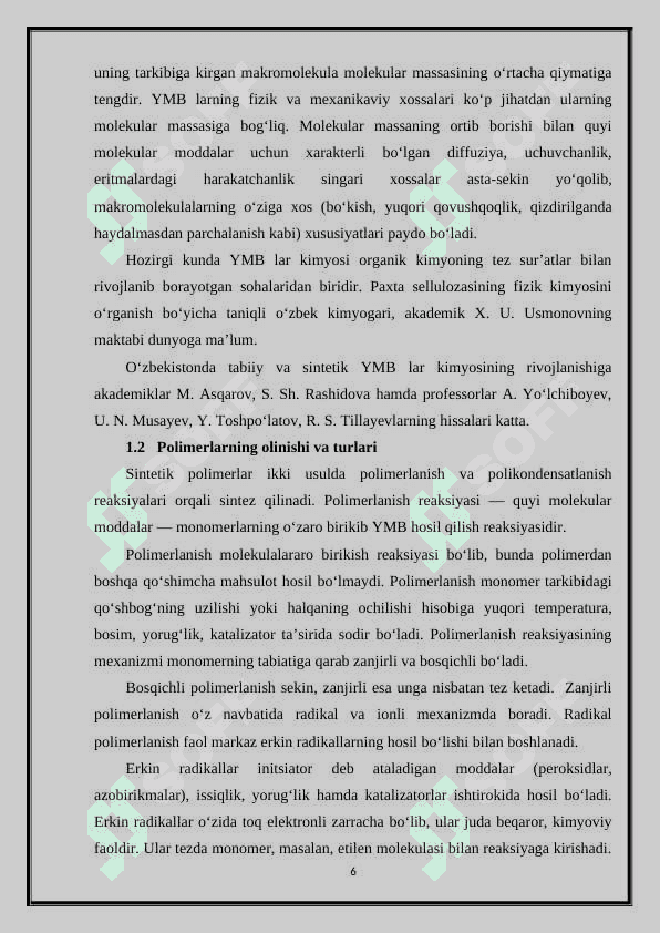 Tarmoqlangan polimerlar 6