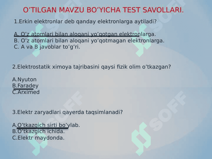 8-sinf fizika Elektr sig‘imi. Kondensatorlar 2
