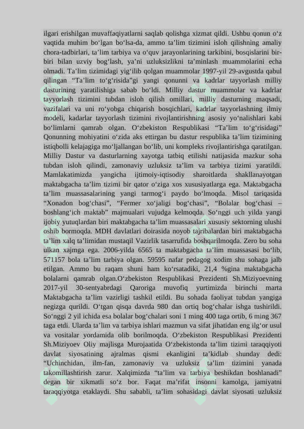 MUSTAQILLIK MUSTAQILLIK OSTONASIDA O‘ZBEKISTON SSRda TA‘LIM TIZIMINING HOLATI 4
