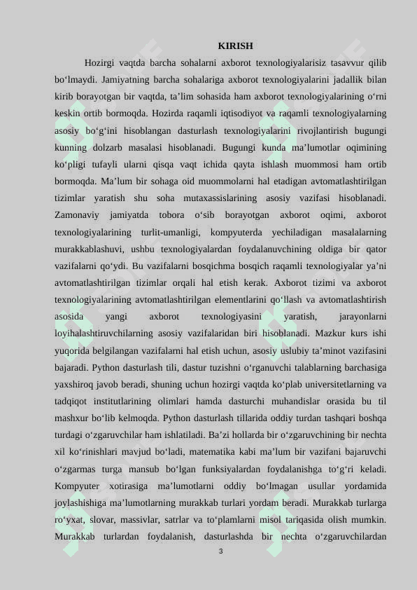 Saralash va izlash algoritmlari, tillari 3
