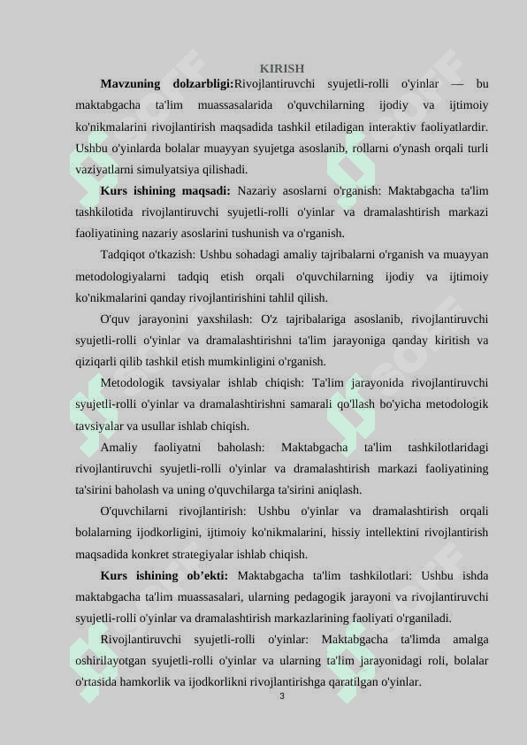 Maktabgacha ta’lim tashkilotlaridagi rivojlantiruvchi 2syujetli-rolli o’yinlar va drammalashtirish markazi faoliyati 3