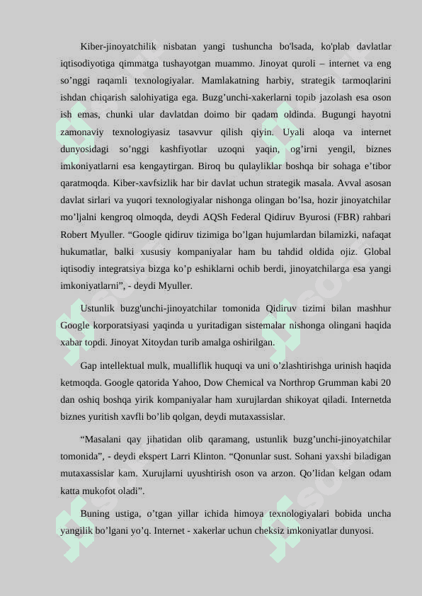 KIBERXAVFSIZLIK SOHASIDA KARRERA YO'LLARINI O'RGANISH. 2