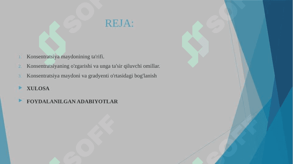 Konsentratsiya maydoni konsentratsiya gradyenti 2
