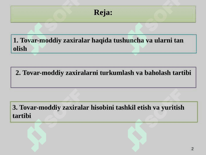 TOVAR-MODDIY ZAXIRALAR HISOBI 2