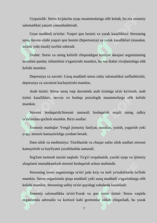 STRESS PROFILAKTIKASI VA UNI BARTARAF ETISH YO'LLARI 7