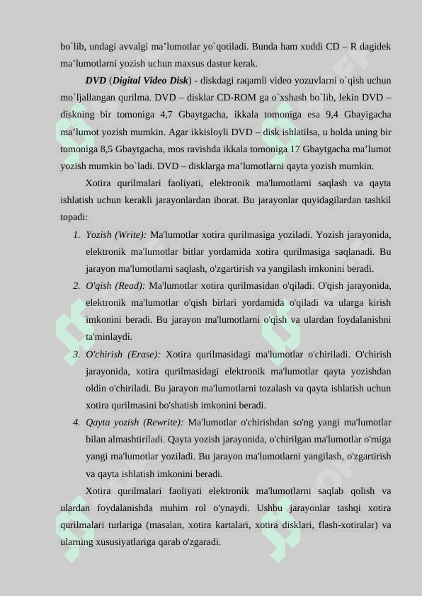 Tashqi xotira xarakteristikalari 8