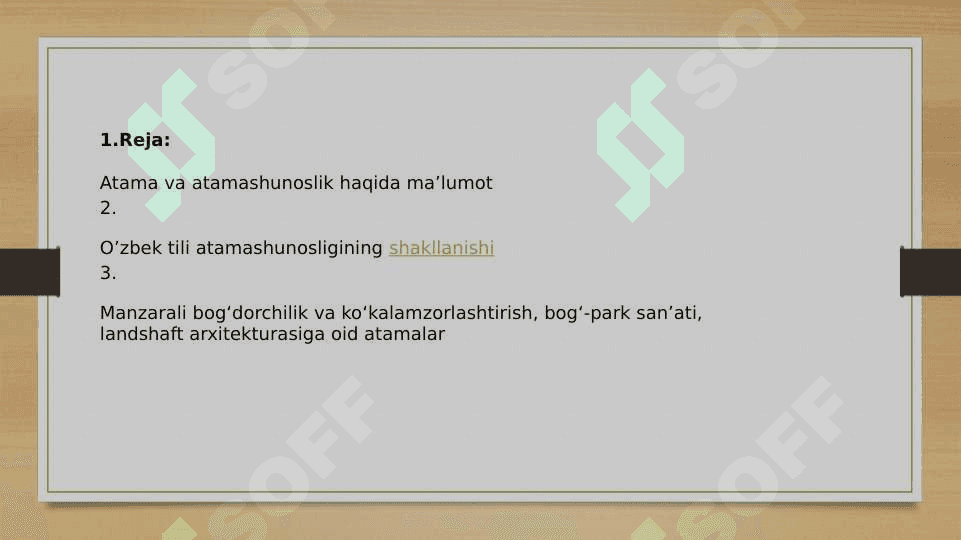 Atama va atamashunoslik.. 2