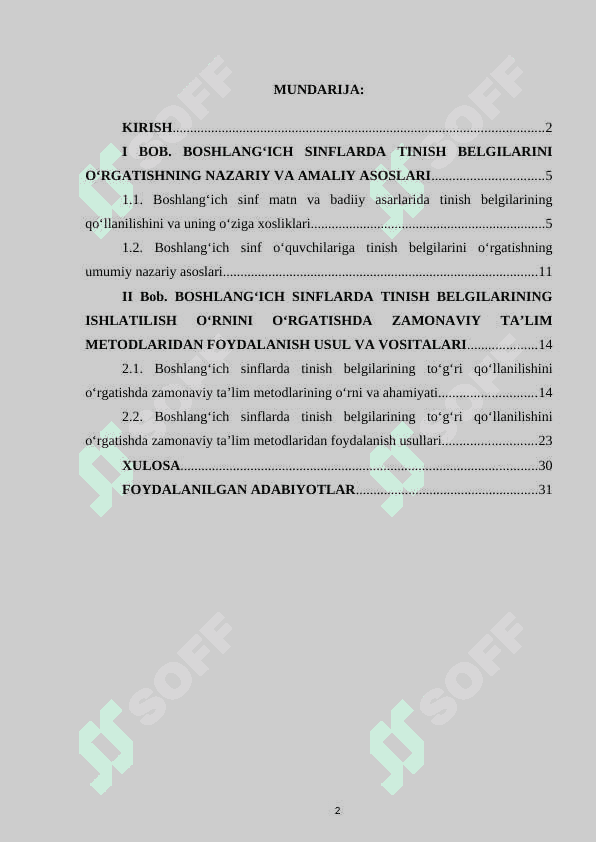 BOSHLANGʻINCH SINFLARDA MATN VA BADIIY ASARLARDA TINISH BELGILARINING ISHLATILISH OʻRNI. 2