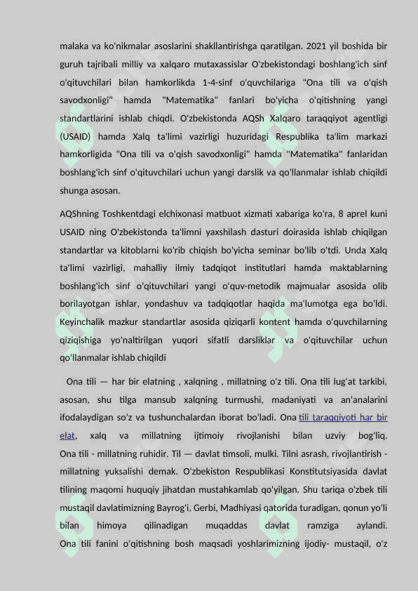 Boshlang’ich sinflarda ona tili darslariga qo’yiladigan talablar 6
