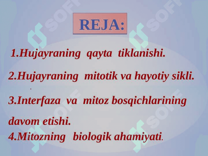 Hujayraning mitotik va hayotiy sikli. 2