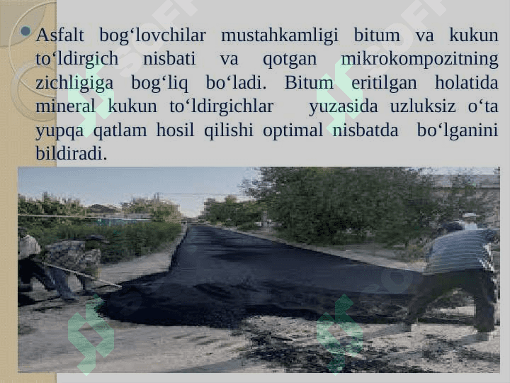: Asfaltbeton. Asfaltbeton yuzasini g‘adir-budur bo‘lishini ta’minlash. Eski asfaltbetonni ishlatilishi (Regenerasiya) 4